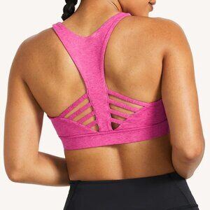 Peloton Heathered Strappy Bra Pink
